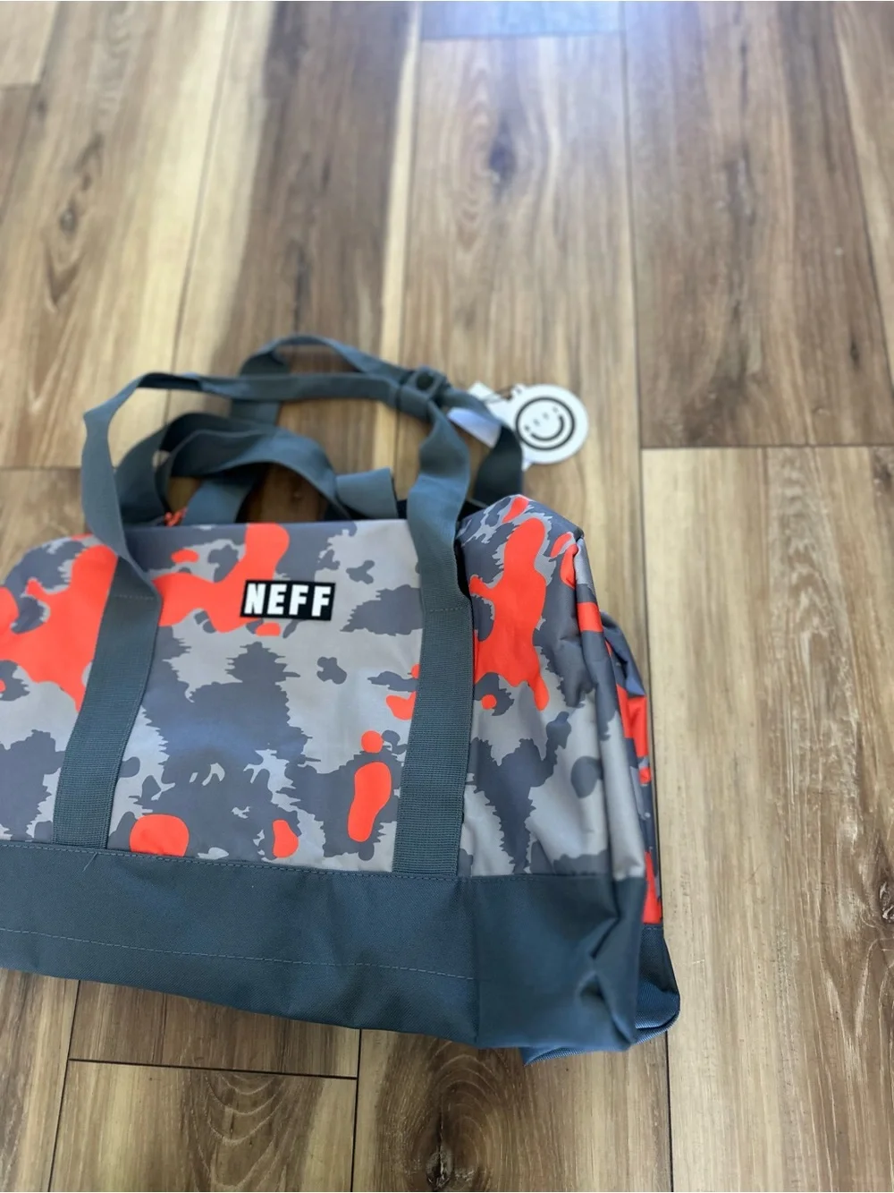 Neff Gray & Orange Camo Men’s Duffel Bag NWT